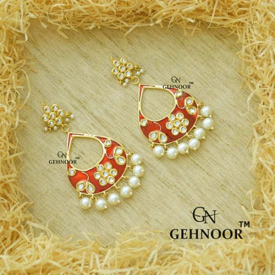 NOOPUR RED EARRINGS