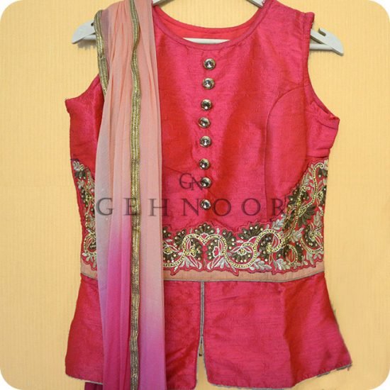 OVITA RED AND ORANGE LEHENGA - Image 2