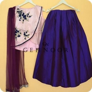 SALENA PEACH AND PURPLE LEHENGA