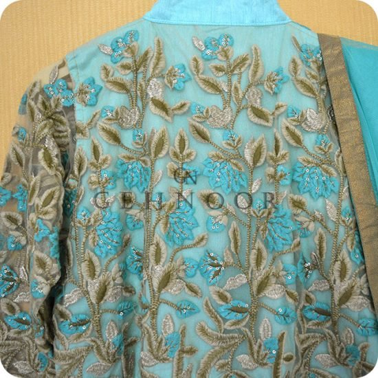 RAVILA GOLD AND GREEN INDO WESTERN DRESS - Image 3