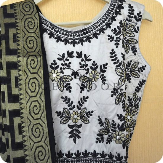 POORNIMA WHITE AND BLACK GOWN - Image 2