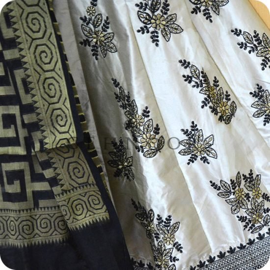 POORNIMA WHITE AND BLACK GOWN - Image 3