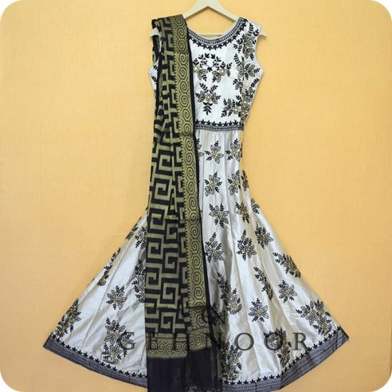 POORNIMA WHITE AND BLACK GOWN