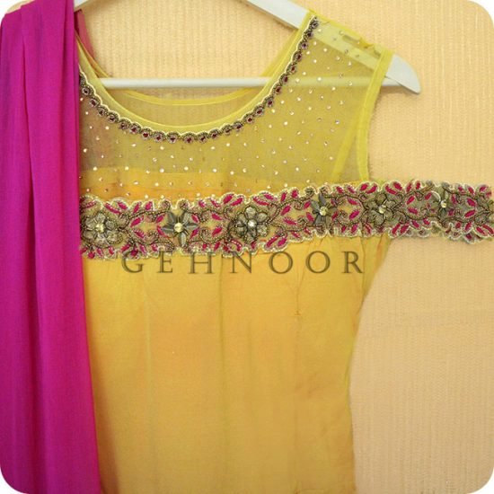MILANIA YELLOW AND PINK GOWN - Image 2