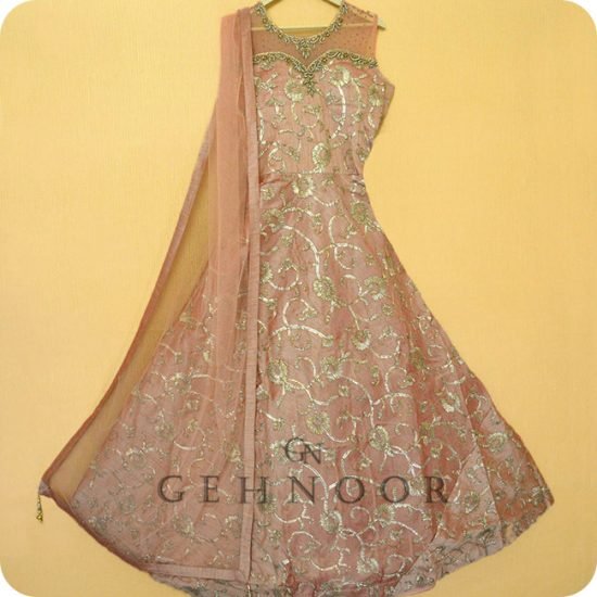 JANALI PEACH AND GOLD GOWN