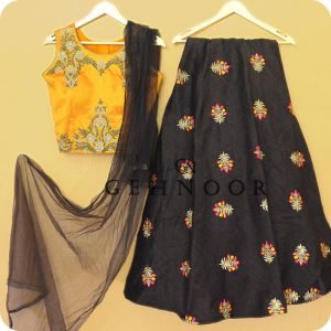 VAHI YELLOW AND BROWN LEHENGA