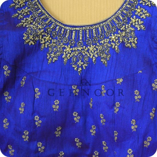 HEMI PINK AND BLUE LEHENGA - Image 2