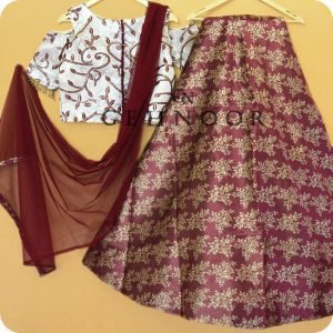 ANASIMA WHITE AND MAROON LEHENGA