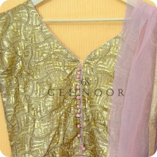 KAMALIKA GOLD AND PINK LEHENGA - Image 2