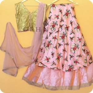 KAMALIKA GOLD AND PINK LEHENGA