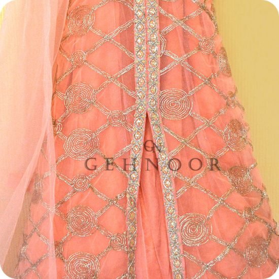 MAASYA PEACH AND GOLD GOWN - Image 2
