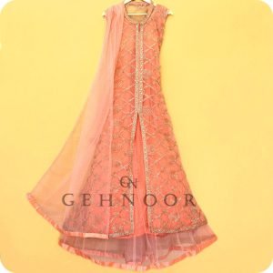 MAASYA PEACH AND GOLD GOWN
