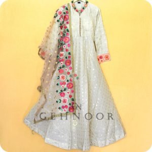 MENKA WHITE ANARKALI DRESS