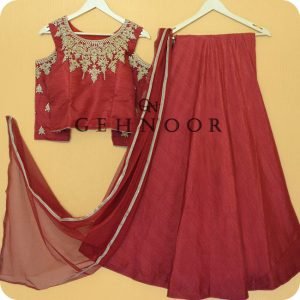 LANITA RED LEHENGA