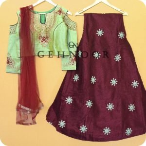 RUPTA GREEN AND MAROON LEHENGA