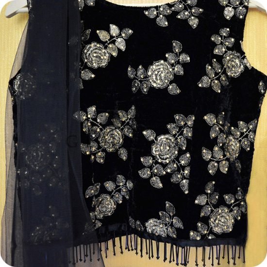 VIBHA BLACK AND WHITE LEHENGA - Image 2