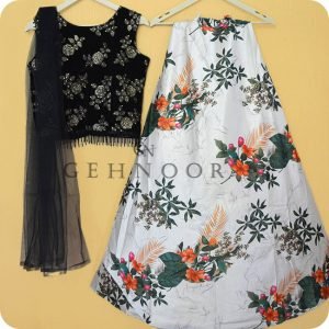 VIBHA BLACK AND WHITE LEHENGA