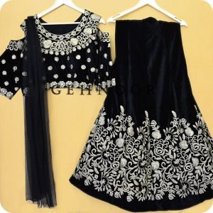 KANAHI BLACK AND GOLD LEHENGA