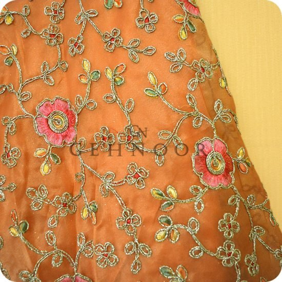 JANA ORANGE AND GOLD LEHENGA - Image 3