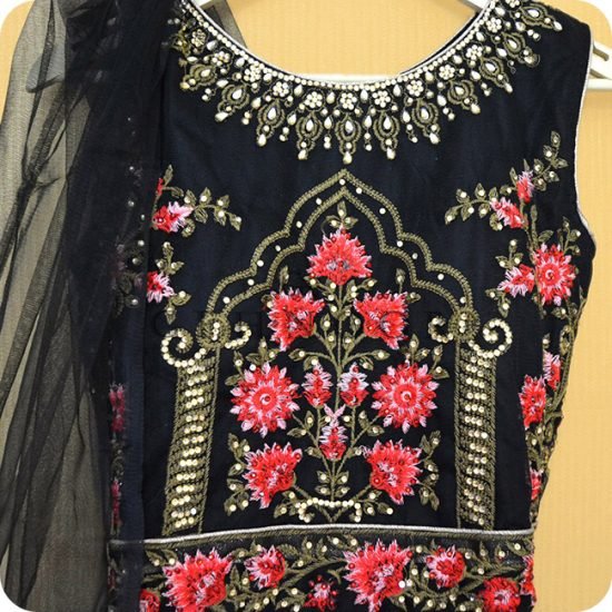 SUHANI BLACK AND GOLD INDO WESTERN DRESS - Image 2