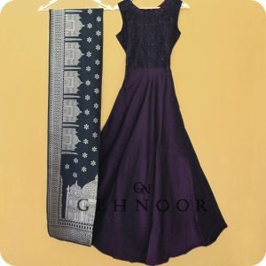 DEBOLI PURPLE AND BLACK GOWN