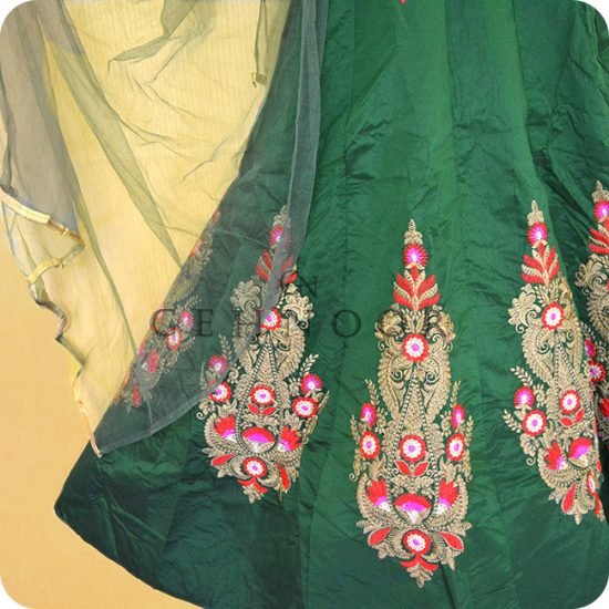 JAGTA GREEN AND RED GOWN - Image 3
