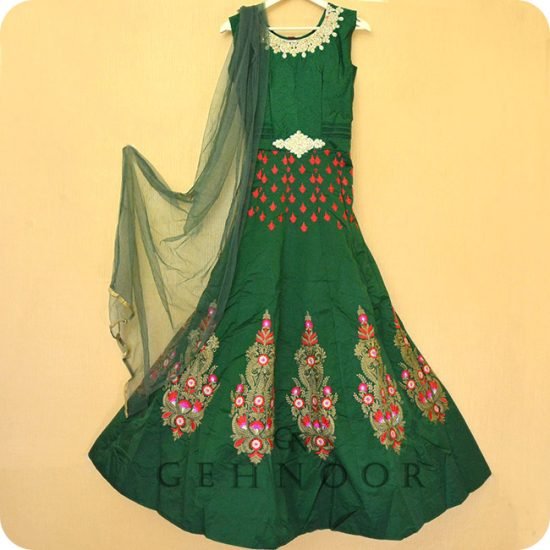 JAGTA GREEN AND RED GOWN